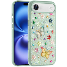 For iPhone Air Case Butterfly 3D Jewel Glitter Bling Phone Cover +Tempered Glass