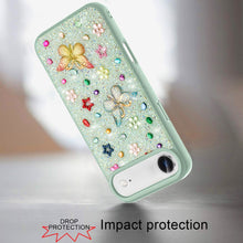 For iPhone Air Case Butterfly 3D Jewel Glitter Bling Phone Cover +Tempered Glass