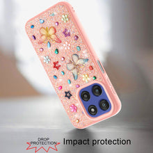 For Moto G Stylus 2025 Case Butterfly 3D Jewel Glitter Cover + Tempered Glass