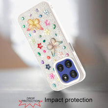 For Moto G Stylus 2025 Case Butterfly 3D Jewel Glitter Cover + Tempered Glass