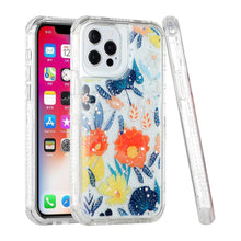 For iPhone 13 PRO Case 3in1 Pressed Flowers Epoxy Design Hybrid Phone Cover