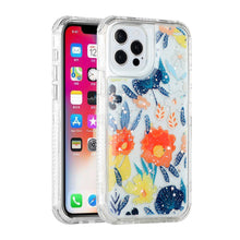 For iPhone 13 PRO Case 3in1 Pressed Flowers Epoxy Design Hybrid Phone Cover