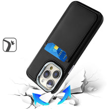 For iPhone 15 Pro Max Case PU Leather Card Cover with Mirror + 2 Tempered Glass