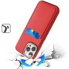 For iPhone 12 Pro Max Case PU Leather Card Cover with Mirror + Tempered Glass