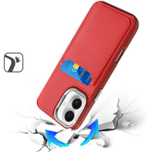 For iPhone 16 6.1inch Case PU Leather Card Cover with Mirror + Tempered Glass