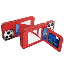 For iPhone 13 Pro Max 6.7 inch Case PU Leather Card Cover with Compact Mirror