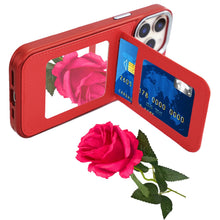 For iPhone 13 Pro Max 6.7 inch Case PU Leather Card Cover with Compact Mirror