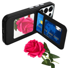 Samsung Galaxy S24 Ultra Case PU Leather Card Phone Cover with Compact Mirror