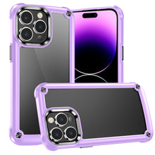 For iPhone 15 Pro Max Case Hybrid Metal Buttons Raised Lip + 2 Screen Protectors