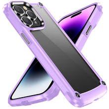 For iPhone 15 Pro Max Case Hybrid Metal Buttons Raised Lip + 2 Screen Protectors