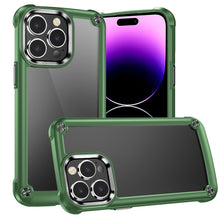 For iPhone 15 Pro Max Case Hybrid Metal Buttons Raised Lip + 2 Screen Protectors