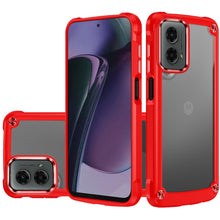 For Moto G Stylus 5G 2024 Case Hybrid  Metal Buttons Clear Back + Tempered Glass