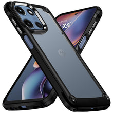 For Moto G 2025 Case Hybrid with Metal Buttons and Raised Bezel + Tempered Glass