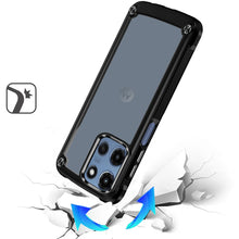 For Moto G 2025 Case Hybrid with Metal Buttons and Raised Bezel + Tempered Glass