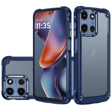 For Moto G 2025 Case Hybrid with Metal Buttons and Raised Bezel + Tempered Glass