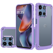 For Moto G 2025 Case Hybrid with Metal Buttons and Raised Bezel + Tempered Glass