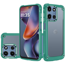 For Moto G 2025 Case Hybrid with Metal Buttons and Raised Bezel + Tempered Glass
