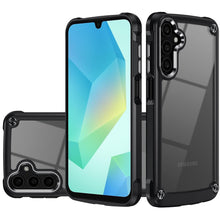 For Samsung A16 5G Case Hybrid Metal Buttons Raised Camera Lip + Tempered Glass