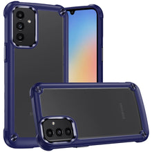 For Samsung A15 5G Case Hybrid Cover w/ Metal Buttons Clear Back +Tempered Glass