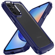 For Samsung A15 5G Case Hybrid Cover w/ Metal Buttons Clear Back +Tempered Glass