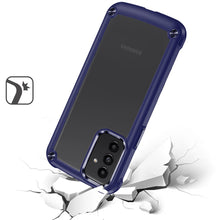 For Samsung A15 5G Case Hybrid Cover w/ Metal Buttons Clear Back +Tempered Glass