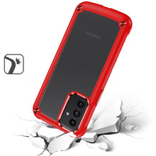 For Samsung A15 5G Case Hybrid Cover w/ Metal Buttons Clear Back +Tempered Glass