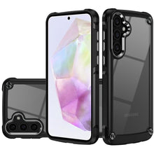For Samsung A36 Case Hybrid Metal Buttons Raised Camera Lip + Tempered Glass