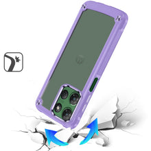 For Moto G Power 2025 Case Hybrid w/ Metal Buttons Clear Back + Tempered Glass