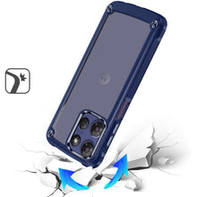 For Moto G Stylus 2025 Case Hybrid w/ Metal Buttons Clear Back + Tempered Glass
