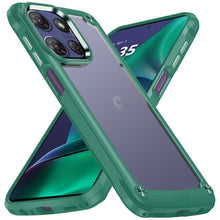 For Moto G Stylus 2025 Case Hybrid w/ Metal Buttons Clear Back + Tempered Glass