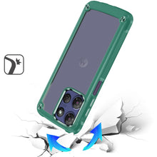 For Moto G Stylus 2025 Case Hybrid w/ Metal Buttons Clear Back + Tempered Glass