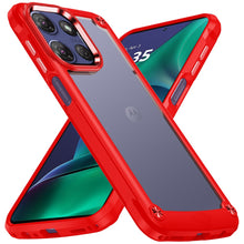 For Moto G Stylus 2025 Case Hybrid w/ Metal Buttons Clear Back + Tempered Glass