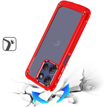 For Moto G Stylus 2025 Case Hybrid w/ Metal Buttons Clear Back + Tempered Glass