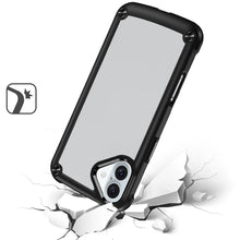 For iPhone 16 6.1inch Case Hybrid Metal Button Raised Camera Lip +Tempered Glass
