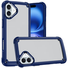 For iPhone 16 6.1inch Case Hybrid Metal Button Raised Camera Lip +Tempered Glass