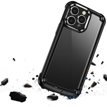 For iPhone 14 Case Hybrid Phone Cover with Metal Buttons and Raised Camera Lip