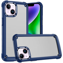 For iPhone 13/14 Case Hybrid Cover Metal Buttons Raised Bezel + Tempered Glass