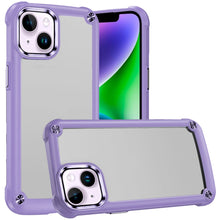 For iPhone 13/14 Case Hybrid Cover Metal Buttons Raised Bezel + Tempered Glass