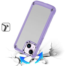 For iPhone 13/14 Case Hybrid Cover Metal Buttons Raised Bezel + Tempered Glass