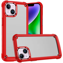For iPhone 13/14 Case Hybrid Cover Metal Buttons Raised Bezel + Tempered Glass
