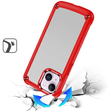 For iPhone 13/14 Case Hybrid Cover Metal Buttons Raised Bezel + Tempered Glass