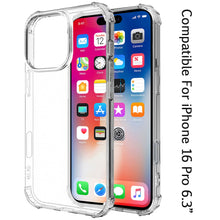 For iPhone 16 Pro 6.3in Case Shockproof Corner Protection Cover + Tempered Glass