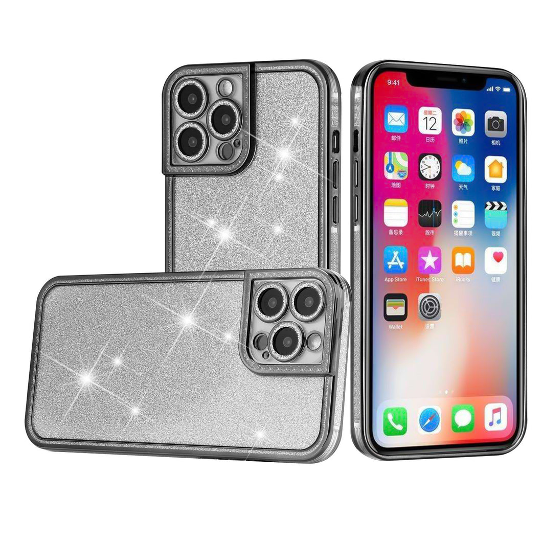 For Apple iPhone 11 Full All Around Glitter Chromed Edge Hybrid Phone Case Cover