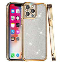 For iPhone 14 PRO Case Full All Around Glitter Chromed Edge Hybrid Phone Cover