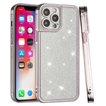 For iPhone 14 PRO MAX Case Full All Around Glitter Chromed Edge Hybrid Cover