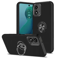 For Moto G 5G (2024) Case Rubber Dual Layer Magnetic Ring Hybrid +Tempered Glass