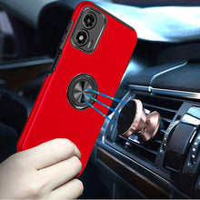 For Moto G 5G (2024) Case Rubber Dual Layer Magnetic Ring Hybrid +Tempered Glass