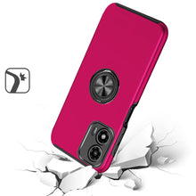 For Moto G Stylus 5G 2024 Case Rubber Dual Layer Magnetic Ring +Tempered Glass