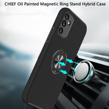 For Samsung Galaxy A13 5G Oil Painted Magnetic Ring Stand Hybrid Case Cover
