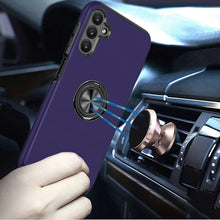 For Samsung A17 5G Case Rubber Dual Layer Magnetic RingStand + Tempered Glass
